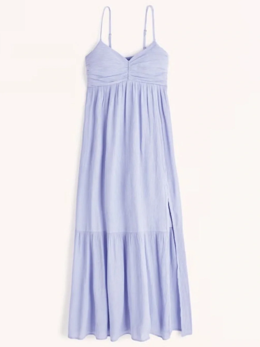 Abercrombie & Fitch Ruched Crinkle Maxi Dress